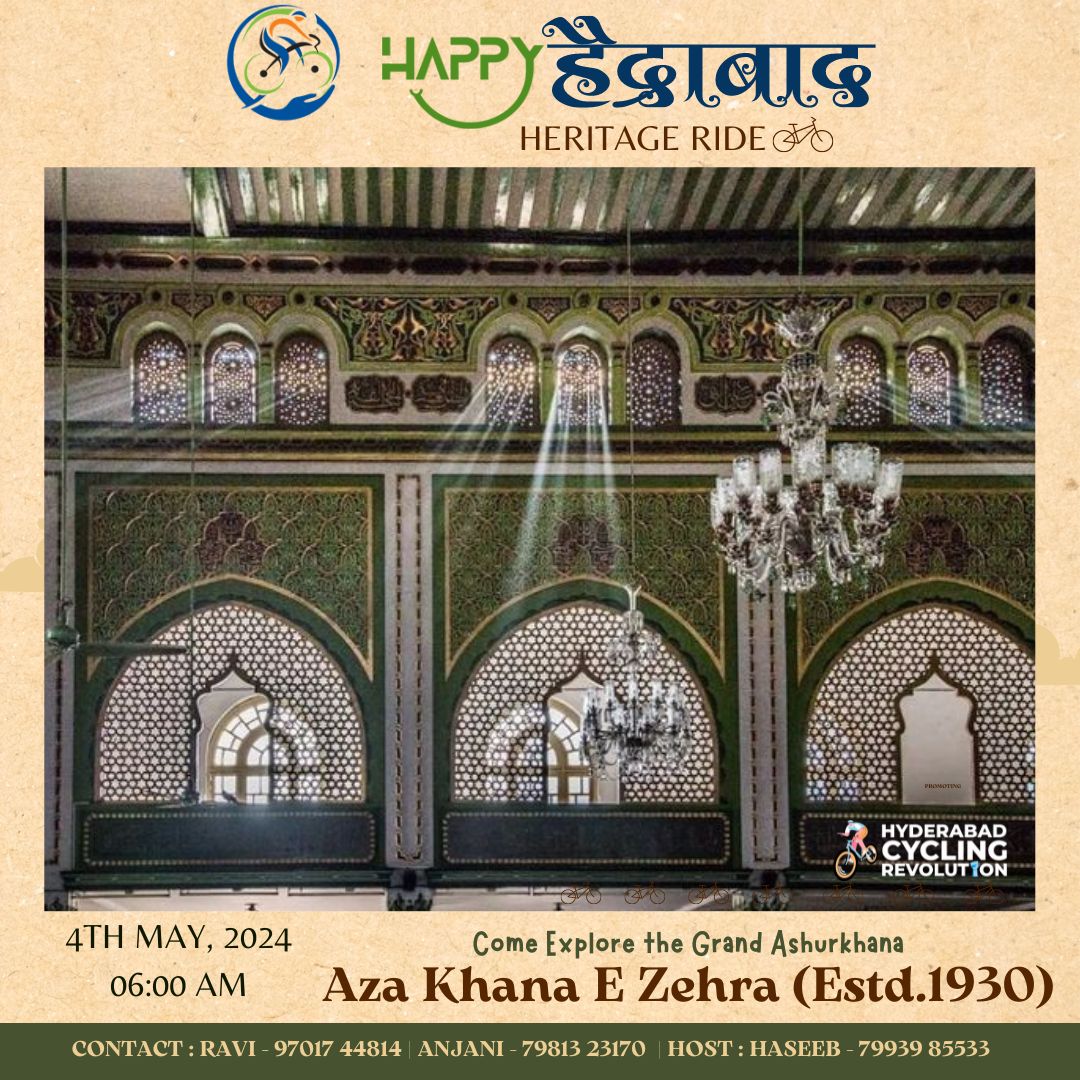 Happy Hyderabad Heritage Cycling to Azha Khane Zehra Clock Tower

maps.app.goo.gl/toEYi6qCxBcjsS…

@historianhaseeb
 Active Mobility #HyderabadCyclingRevolution 

@sselvan @Ravi_1836 @Anjani_Tsn @HiHyderabad @HydcyclingRev @md_hgcl @HMDA_Gov @CommissionrGHMC @MyHydHeritage @tsdamindia