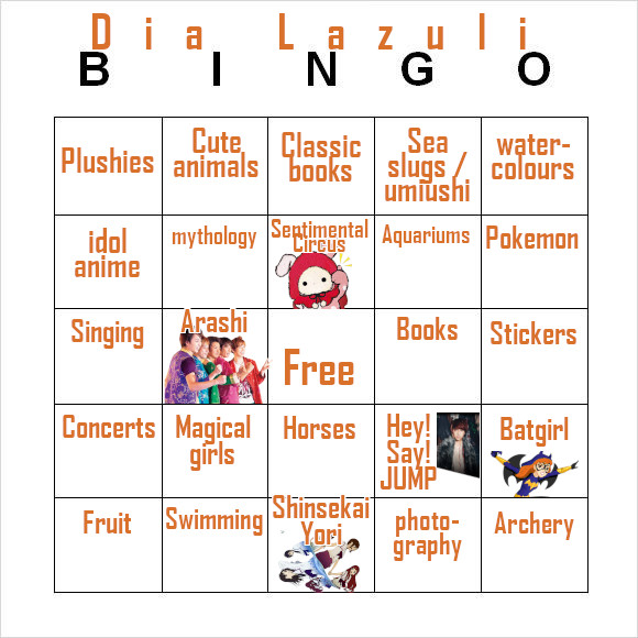 I made a bingosheet~~ How much do you have in common with me?
