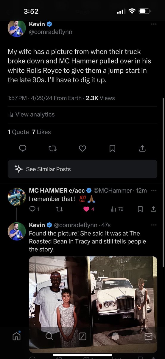 comradeflynn's tweet image. This site is worth $8 solely because I was able to get MC Hammer to verify a story my wife has been telling me for 25 years.