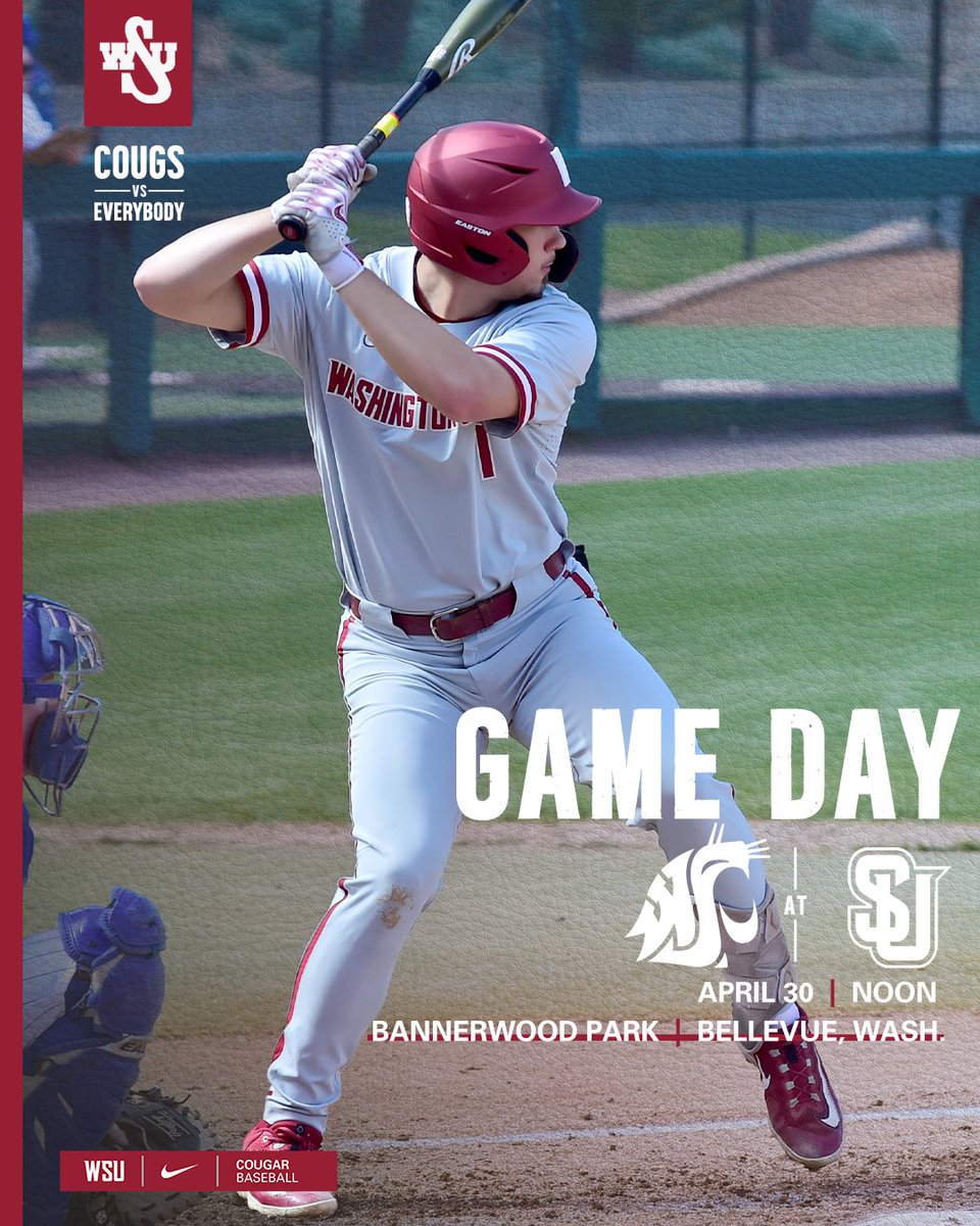 𝙂𝘼𝙈𝙀 𝘿𝘼𝙔 in Bellevue!

We face Seattle U at Bannerwood Park this afternoon.

1ST PITCH | Noon
LIVE STATS | shorturl.at/LPWY7
WATCH | shorturl.at/ivFH2

#GoCougs | #CougsVsEverybody