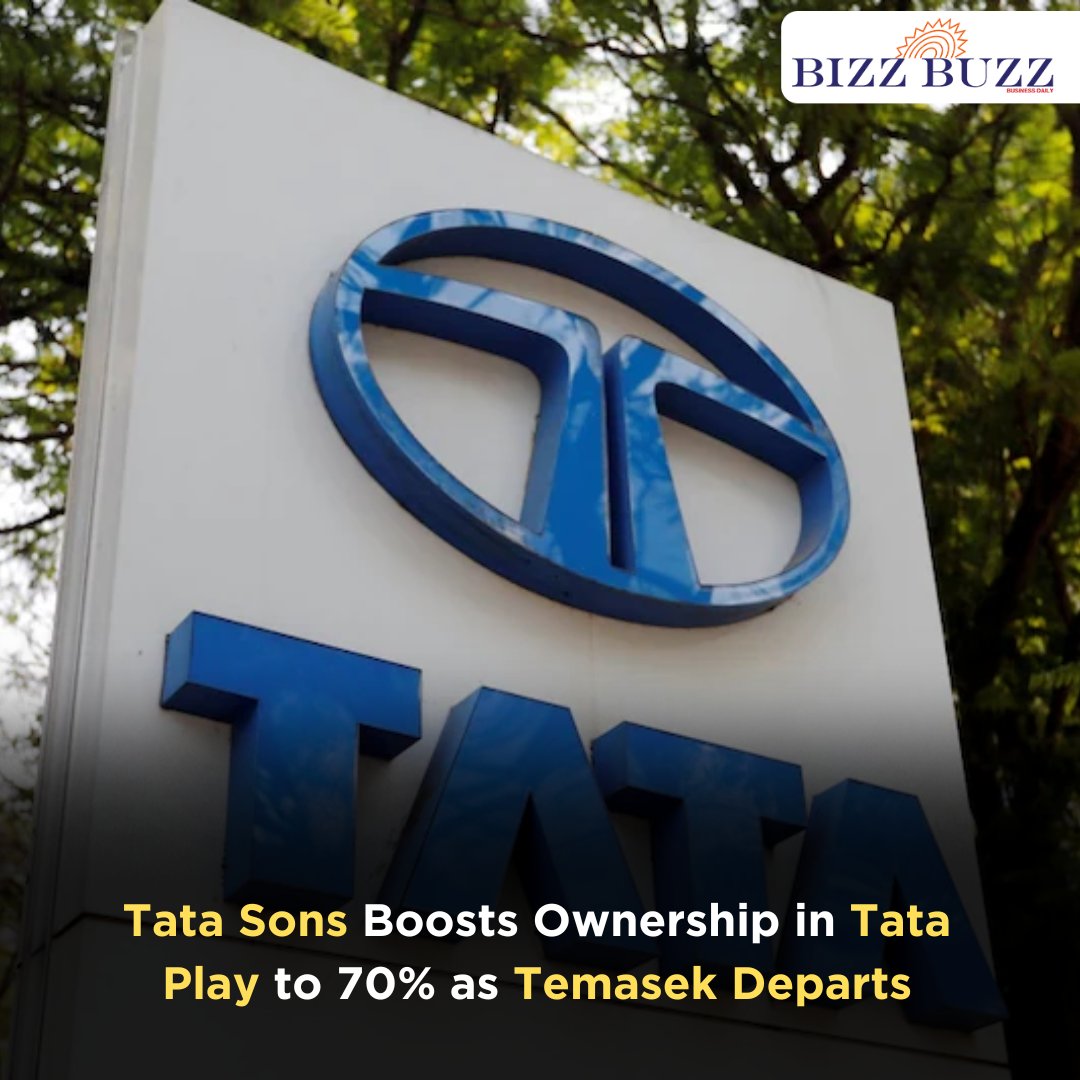 Tata Sons, parent of India's @TataCompanies, ups its Tata Play ownership to 70% by buying 10% stake from Temasek for about $100 million.

#tatasons #tatasonslimited #tatagroup #tatagroupstocks #temasek #temasekholdings #broadcastindia #relianceindustries #disney #india #ipo