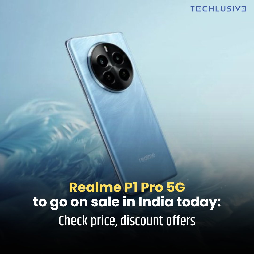 Realme P1 Pro 5G, which arrived in India earlier this month, will go on sale in the country today. Check out its price and discount offers here.

Full Story: techlusive.in/mobile-phones/…

#realmeP1Pro5G #REALME #techlusive #techupdates #technews #Sales