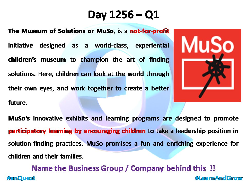 Day 1256 - Q1

#enQuest

#LearnAndGrow