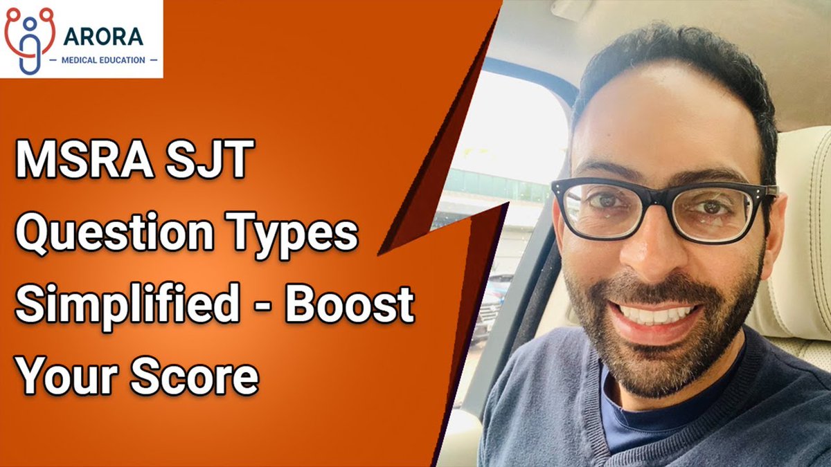 😎 MSRA SJT Question Types Simplified. How to Boost your Score here!... youtu.be/tiCNoQLusFU

#Meded #FOAMed #FOMed #MedicalEducation #CanPassWillPass #MedTwitter #iWentWithArora