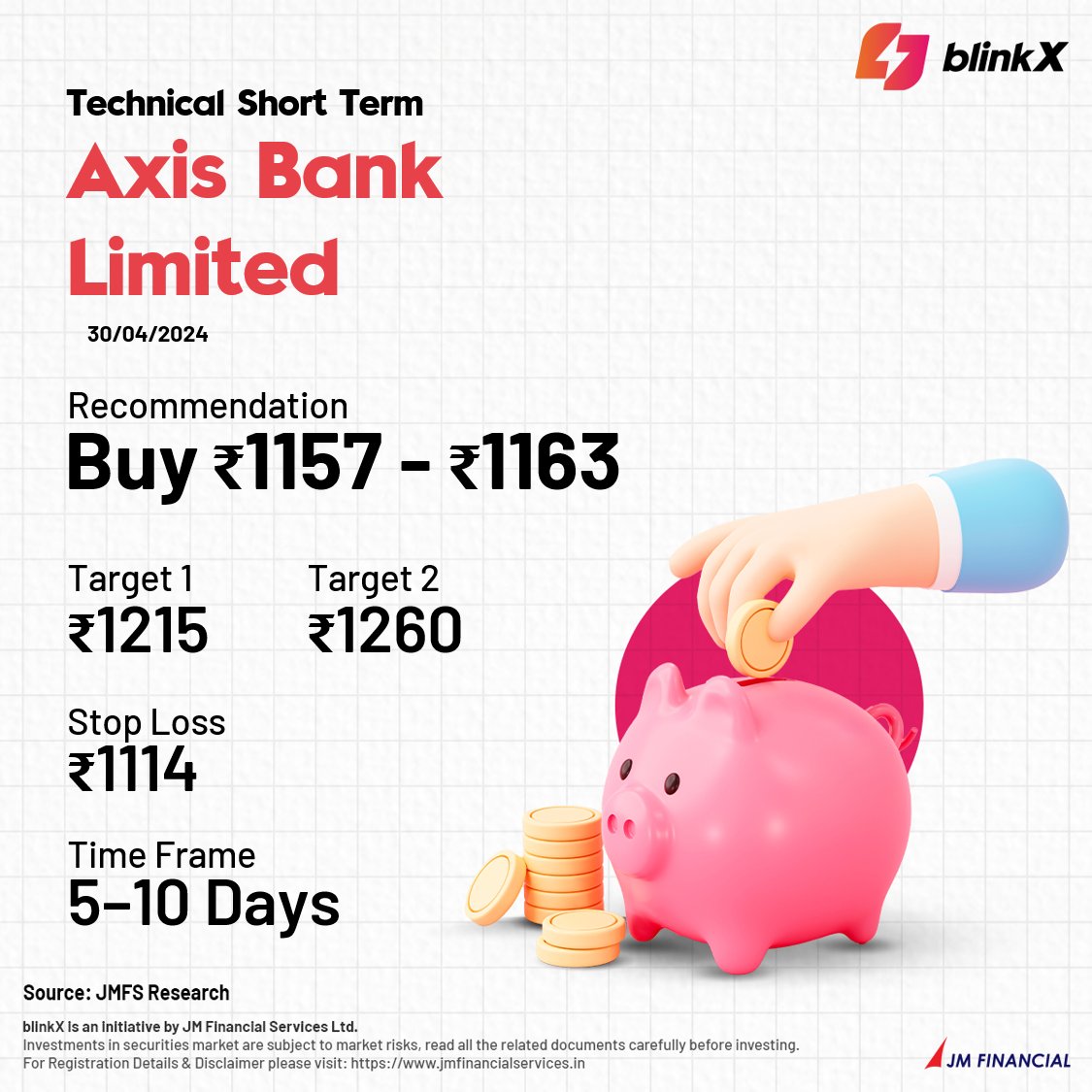 Technical Short Term

BUY – Axis Bank Ltd.

Get the app now: 
bit.ly/4cvU8YK

#AxisBank #AXIS #Bank #banking #BankingAndFinance #nse #bse #nifty50 #trading #intradaytrading #stockmarketindia #markets #stockmarket #investor #investments #finance #research