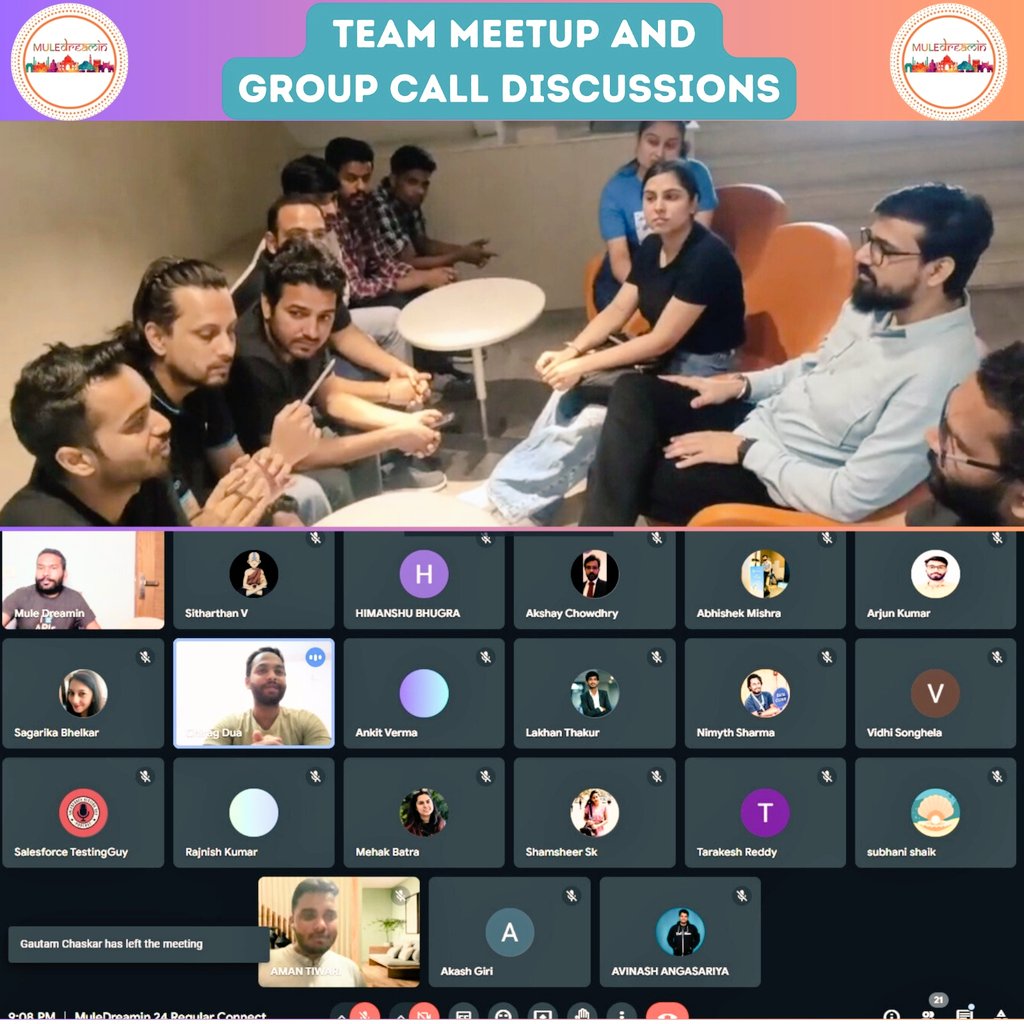 Last Saturday, it was an amazing session by the @Salesforce Architect Gurgaon group💼 

Inspiring insights from @cloudyamit on Generative AI💡

@muledreamin team 👥 and lovely #trailblazers👤🫂

Group Call Discussions👬👭

#trailblazercommunity #salesforceohana #GurugramArch #CTA