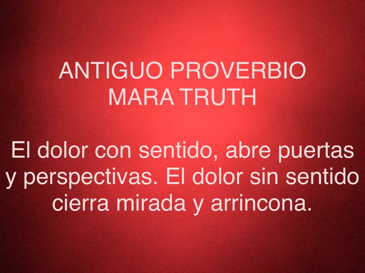 #Proverbios #Dichos #SabiduríaPopular #Espiritualidad #ElDolor #Conocimiento #NuevasPerspectivas #CrecimientoPersonal #DesarrolloHumano #Autoconocimiento #Pasos #Camino #MaraTruth 🕸

ANTIGUO PROVERBIO MARA TRUTH

El dolor con sentido, abre puertas y perspectivas. 👇🏼👇🏼👇🏼👇🏼