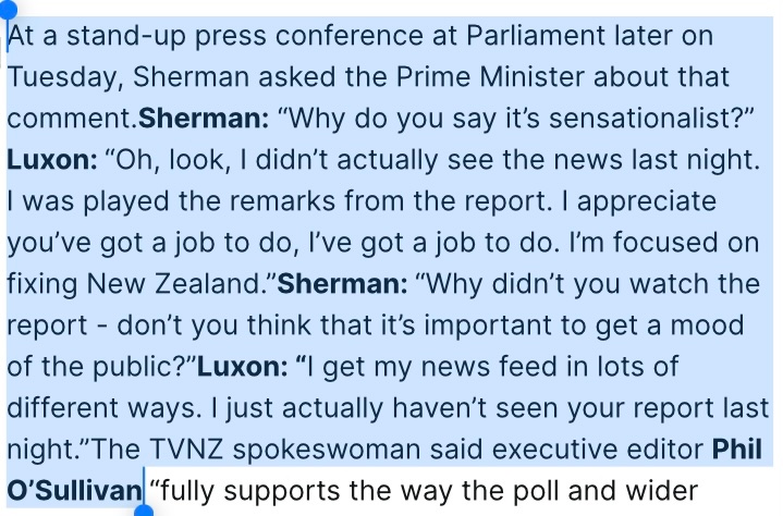 This is wild! Maiki Sherman having a crack at the PM for not watching her segment on @1NewsNZ last night is just next level arrogance.