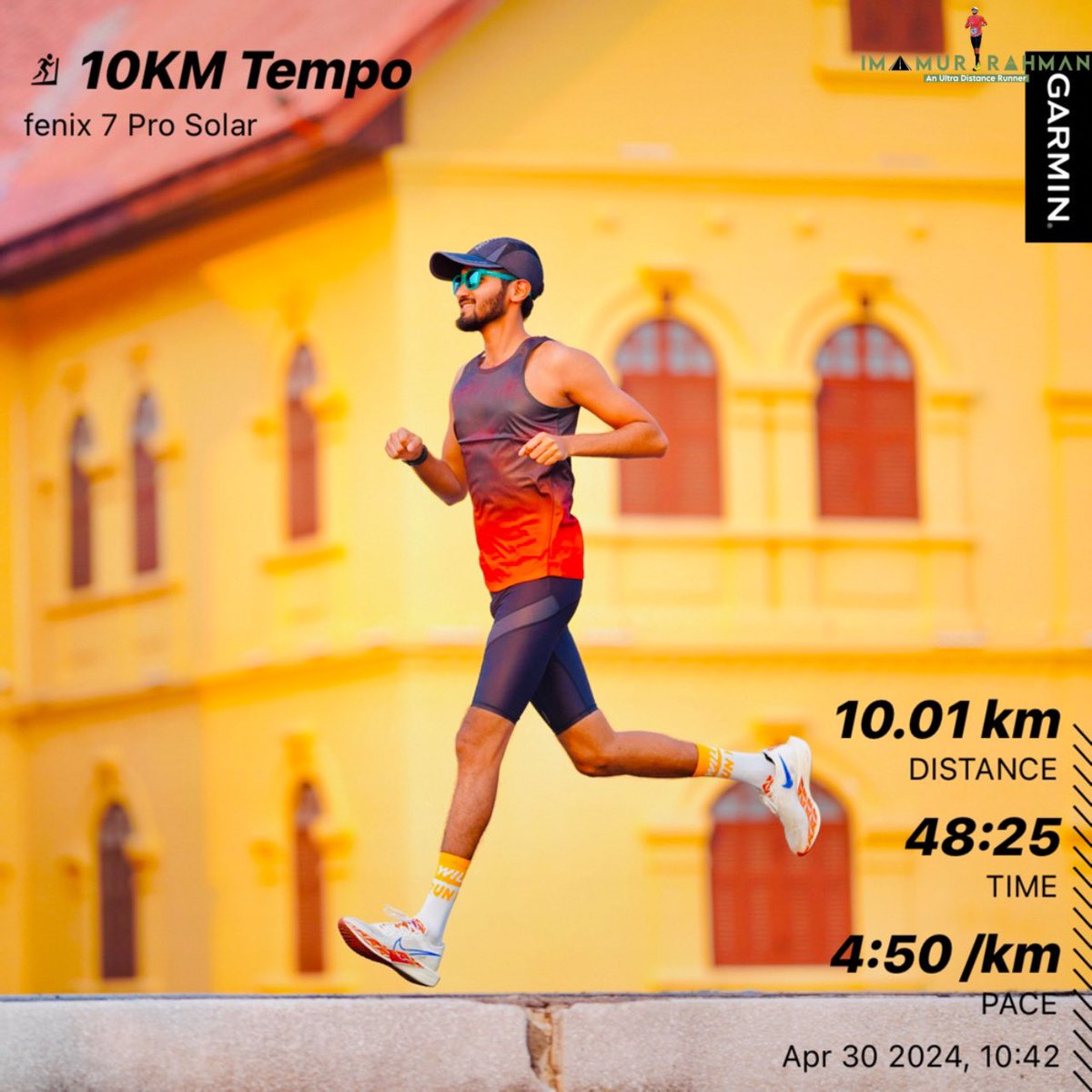 April month ends with 10KM tempo run. Weather is very hot and unbeatable. Let’s get ready for May.
💪🏃‍♂️🥵

🔰 Today’s Training 

1️⃣ 10KM Tempo Run
2️⃣ 30Min Core Exercises 
3️⃣ 10Min Stretching
4️⃣ Breathing Exercises 10Min

#UTMBWorldseries
#CM5
#100k_ultra_loading 
#mycountry