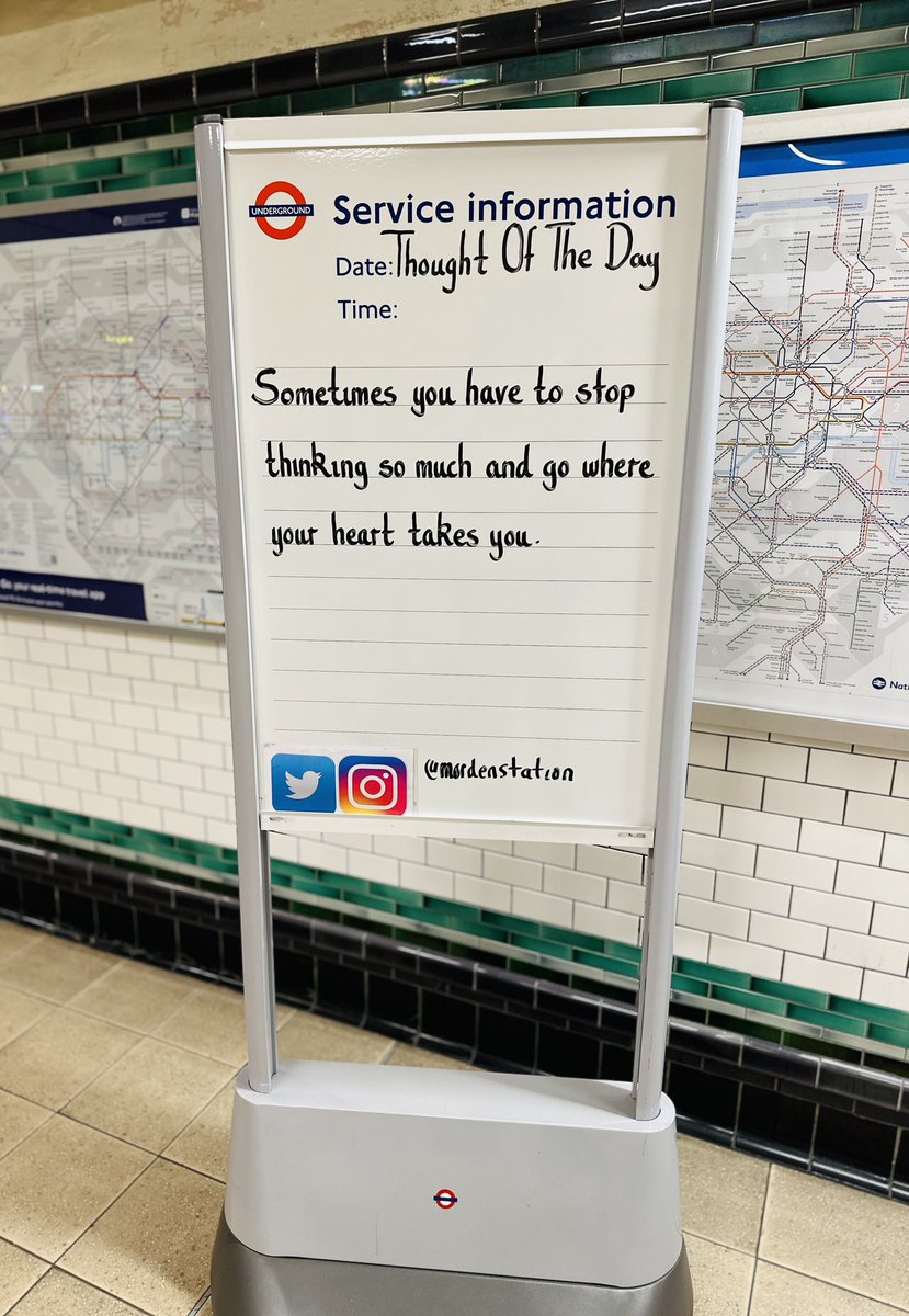 Tuesday 30th April 2024 Thought Of The Day From Morden Underground Station
