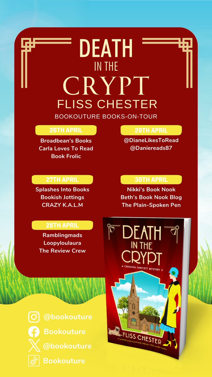 Death in the Crypt (Cressida Fawcett #5) by Fliss Chester  @SocialWhirlGirl @bookouture 
nikkisbooknook.wordpress.com/2024/04/30/dea… #murdermystery #vintagemurder #newrelease #bookreviews