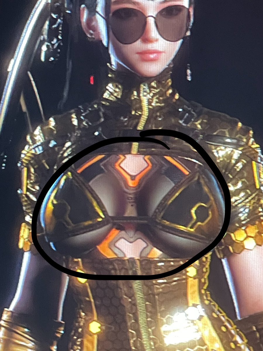#FreeStellarBlade I feel obligated to mention it again but, this is one of the censored outfits. You can see that the shaded covering and orange outline aren’t part of the item profile. And as seen before the item profile IS the intended outfit. I Payed 20 extra dollars for this.