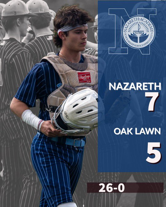 Baseball improved to 26-0 with a 7-5 Win over Oak Lawn. WP Chase Zidlicky 1 IP 3 K Cooper Malamazian -Save 1 IP 1 K Luca Fiore 3-4 3 RBI Chuck Roche 1-1 Triple BB Sac Bunt #SHG