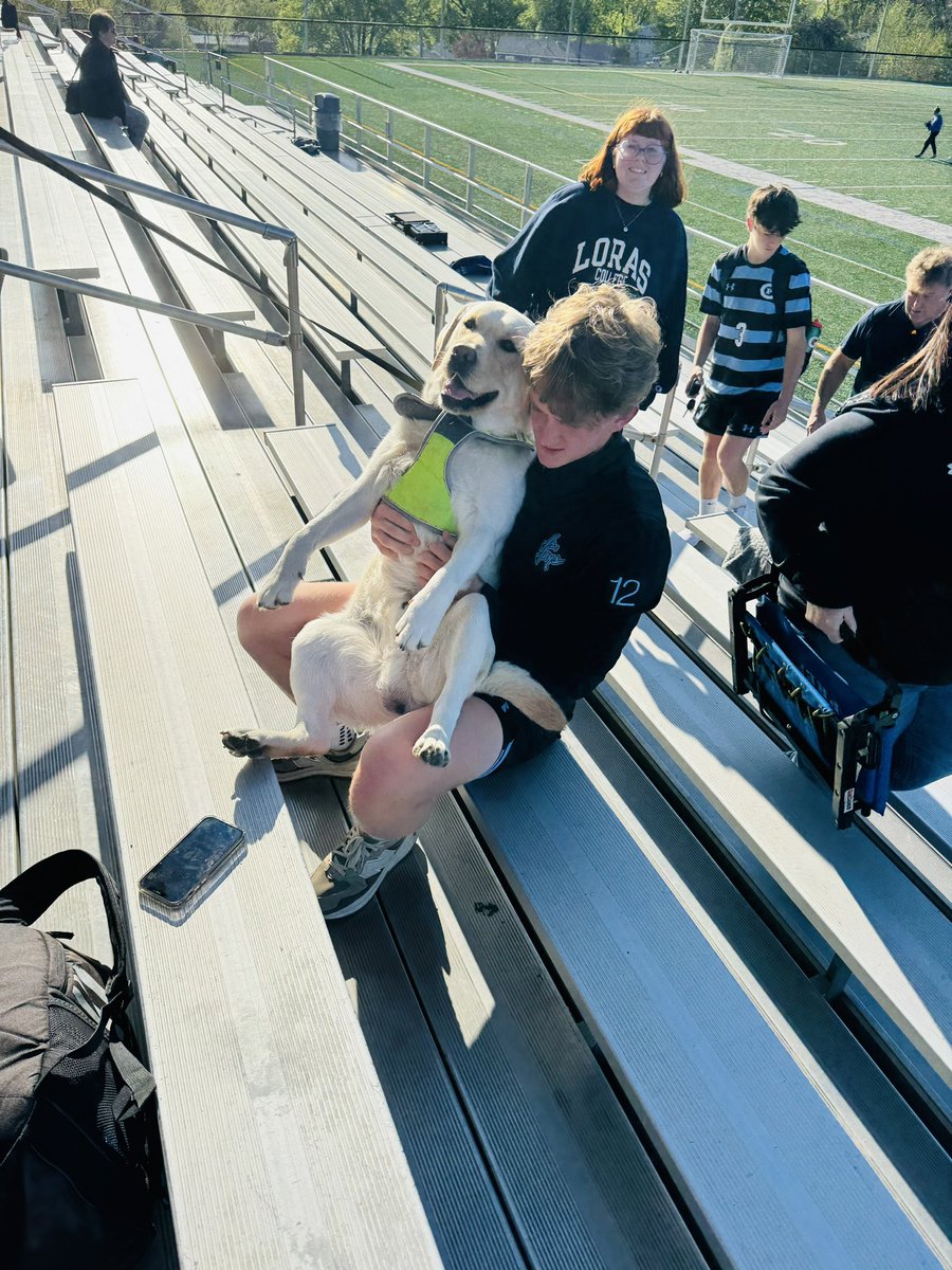 When you have to go everywhere w your family … You get to see a C Prep Soccer game & get extra love from everyone there 🦮