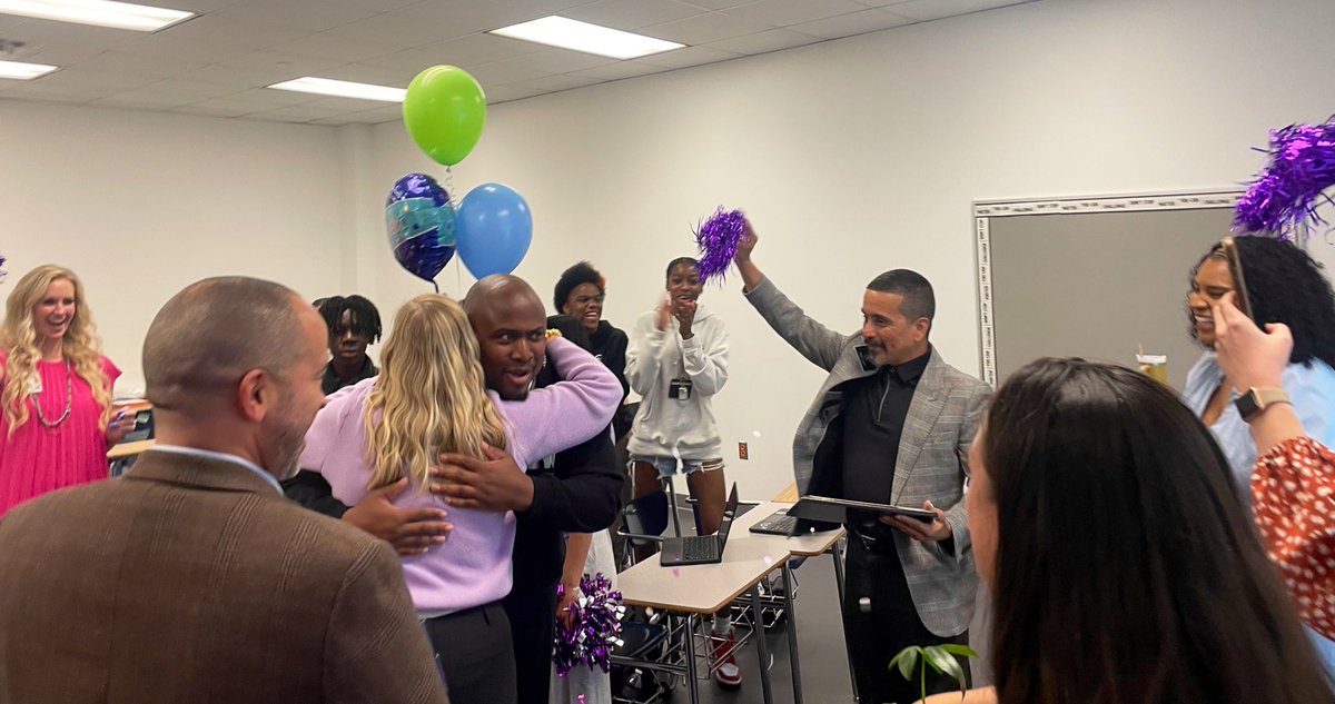 There’s nothing better than celebrating our very own Carl Dockery as 🍎 Red Apple Teacher of the year 💜🐴💜 #FMJHHonorTheImpact #RISDWeAreOne