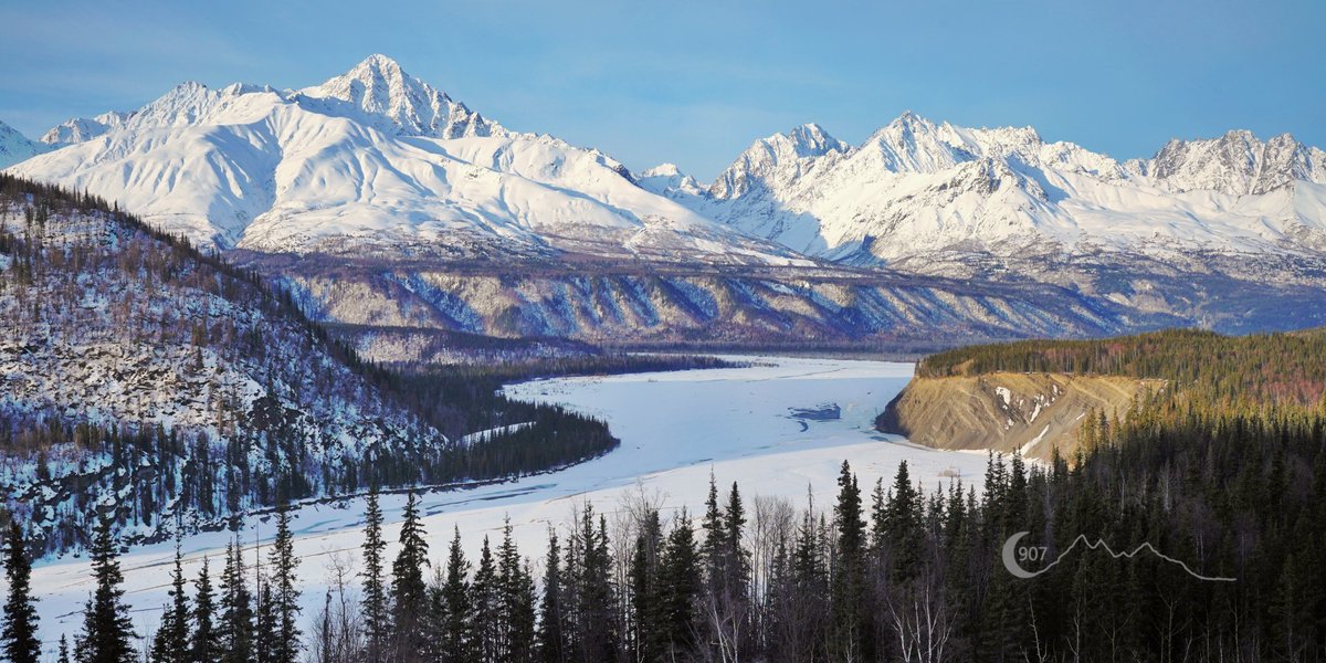 The final days of a snow/ice covered Matanuska River before the sun wins out.