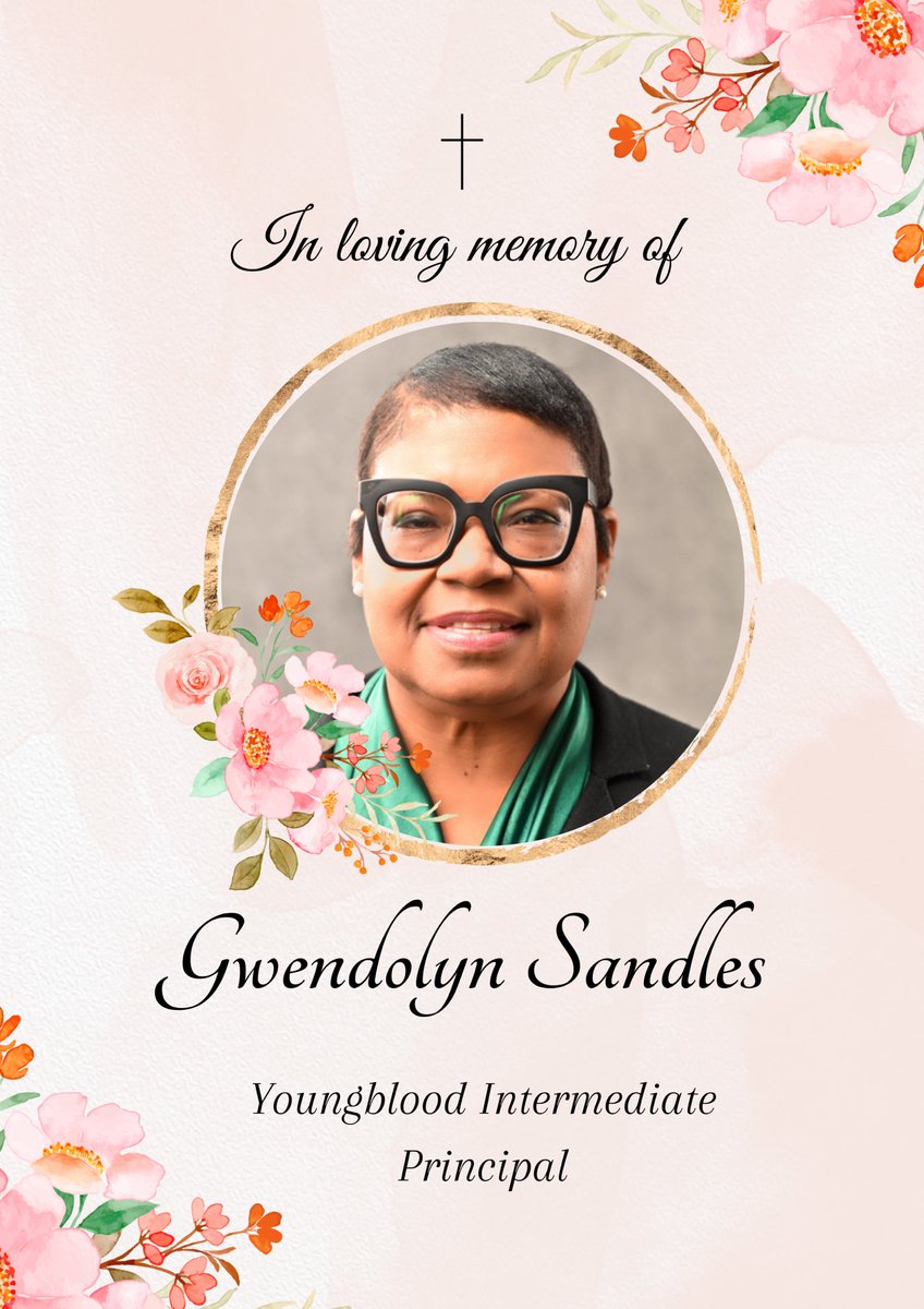 We are heartbroken to announce the passing of our beloved Principal, Ms. Gwen Sandles. A dedicated leader, her compassion and guidance touched many lives. Ms. Sandles will be deeply missed, but her @AliefISD legacy endures. Our thoughts are with her family. Rest in peace. 🕊️