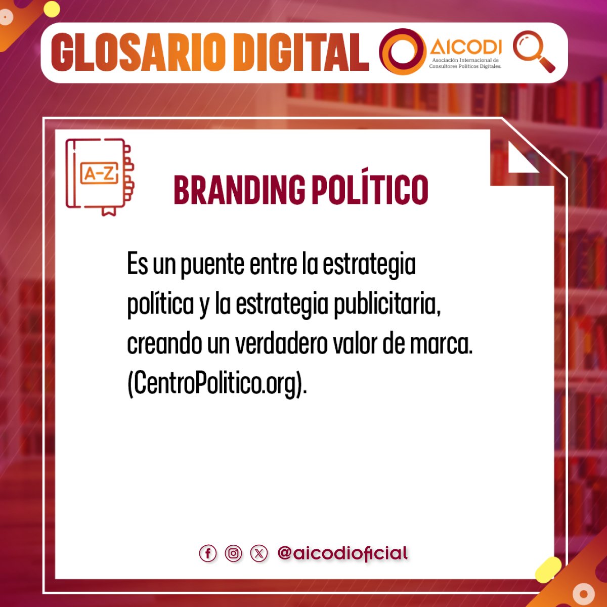 👉 ¿Qué significa el #BrandingPolítico? Descúbrelo en nuestro #GlosarioDigital

🤓 No olvides guardar esta definición #SoyAicodi

#Compol #EstrategiaPolítica 
#ImagenPolítica