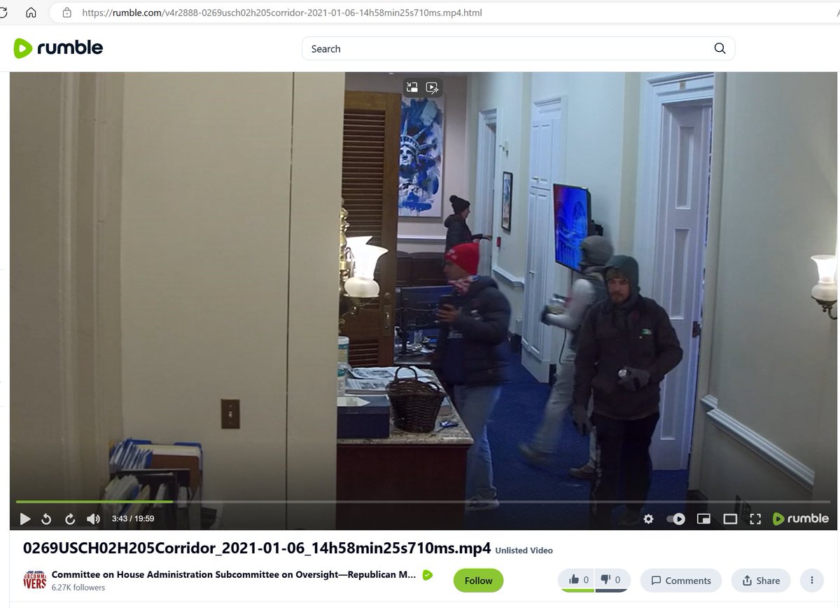 #Jan6 #Individual4 in the Capitol office stealing at 3:43 mark #SeditionHunters #CapitolHunters #FBIWFO. Face pic in tweet below