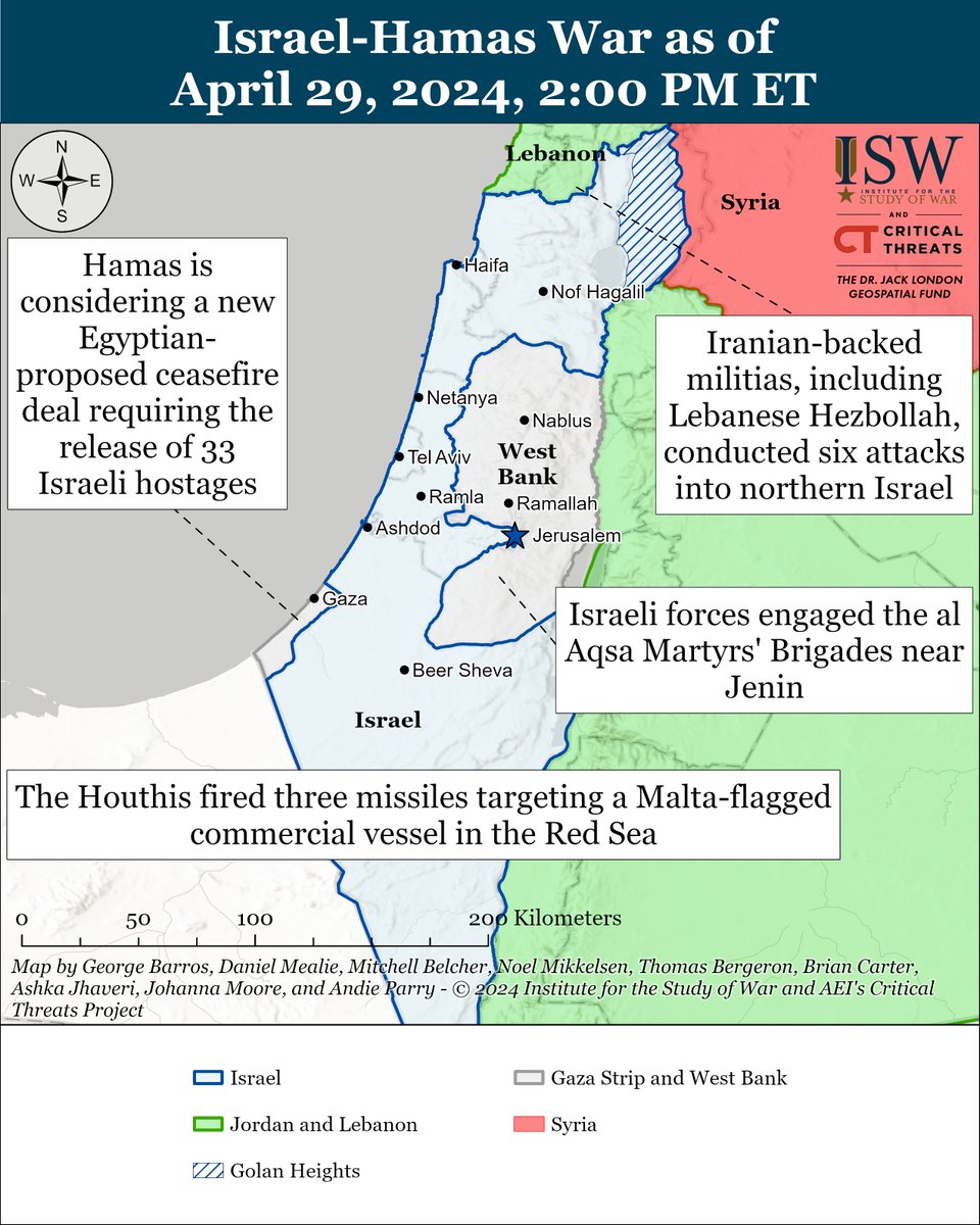 NEW | Hamas is considering an Egyptian-proposed ceasefire deal that would have Hamas release 20 to 33 Israeli hostages alive. Western outlets reported the proposal involves new Israeli concessions. Read the update from CTP and @TheStudyofWar: criticalthreats.org/analysis/iran-…