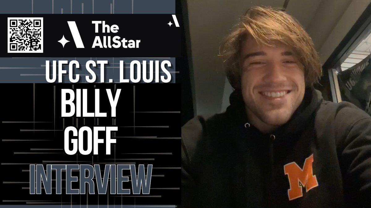 Spoke with Billy Goff for @TheAllStarSport ahead of #UFCVegasSTL about: ✓ Trey Waters matchup ✓ Team Dexter Vale Tudo's family environment ✓ Serious car accident/recovery ✓ Exceeding expectations 📺 youtu.be/vw5evUsk9Zs Download the AllStar app for all things #mma.…