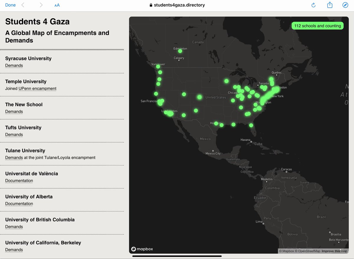students4gaza.directory Global map of student solidarity - 112 and counting