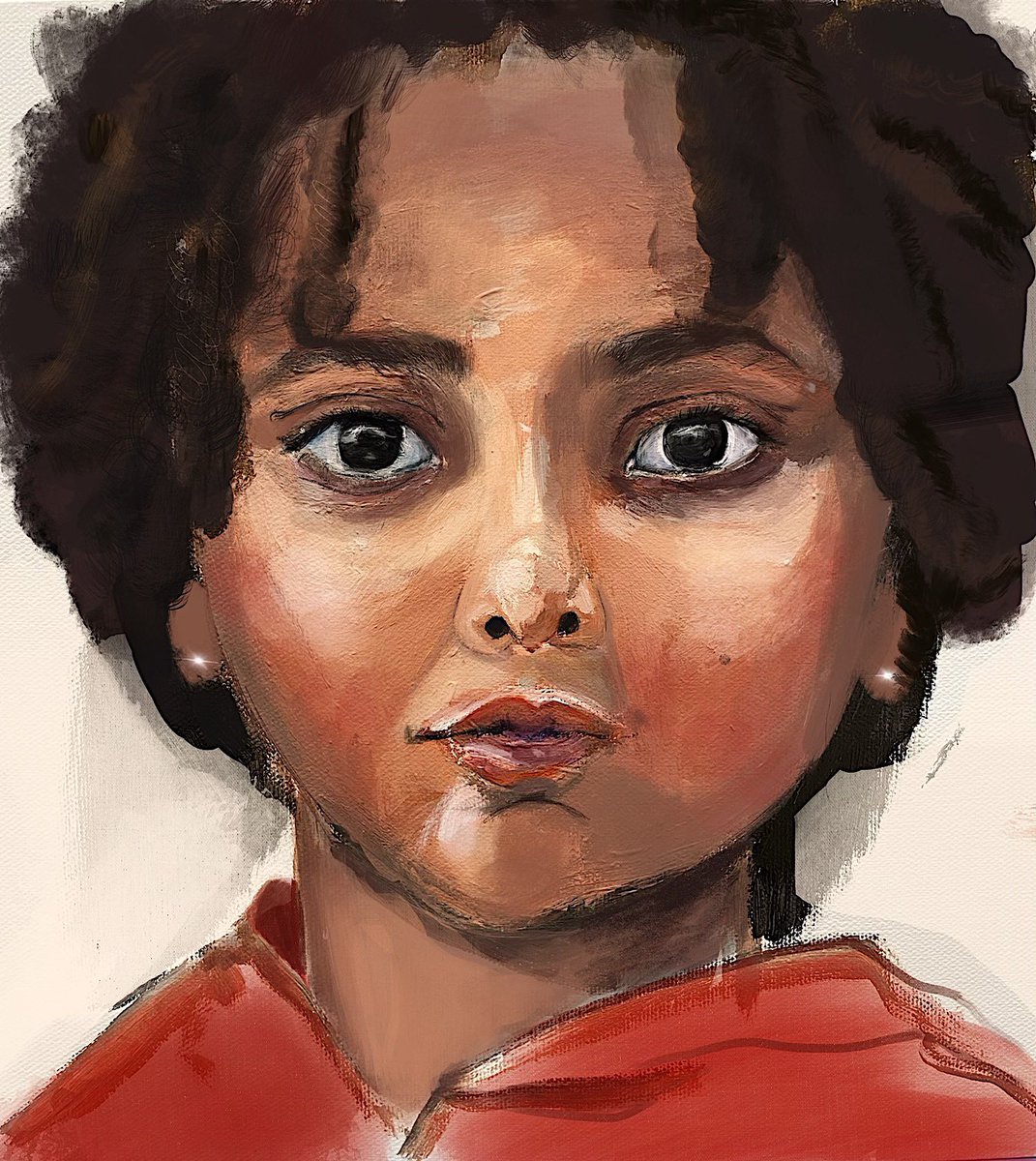 ARTISTS, you can only use one art piece to convince ppl to follow you, which are you using? Painting of my nephew. Started as acrylic, finished on procreate.