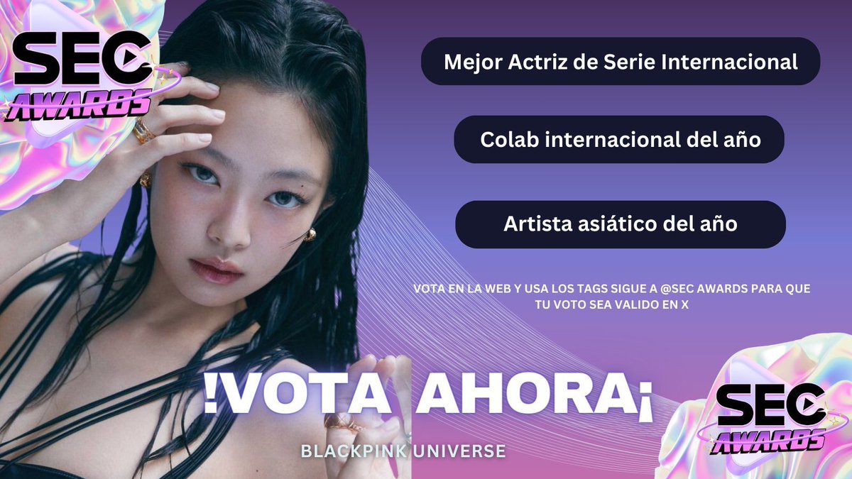 🗳️| SEC AWARDS [VOTACIÓN MASIVA] #BLINKS es hora de votar !! Comenta el nombre de los emojis + el tag ⚽️🥊❤️🍊🥑🍴🎲🏆🎟️🚕✈️🚀🛸🚦🏝️📀☎️⏰🕯️📢 VOTE FOR JENNIE SEC AWARDS I vote #Jennie for #AtrizInternacional #ArtistaAsiatico and #OneOfTheGirls #FeatInternacional #SECAwards