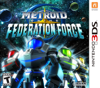 QuiddleFish's tweet image. Thinking of starting a gimmick account where every 25th it’s just:

“Merry Metroid Federation Force Everybody!!!”

And the 4 box art guys have little Santa hats on