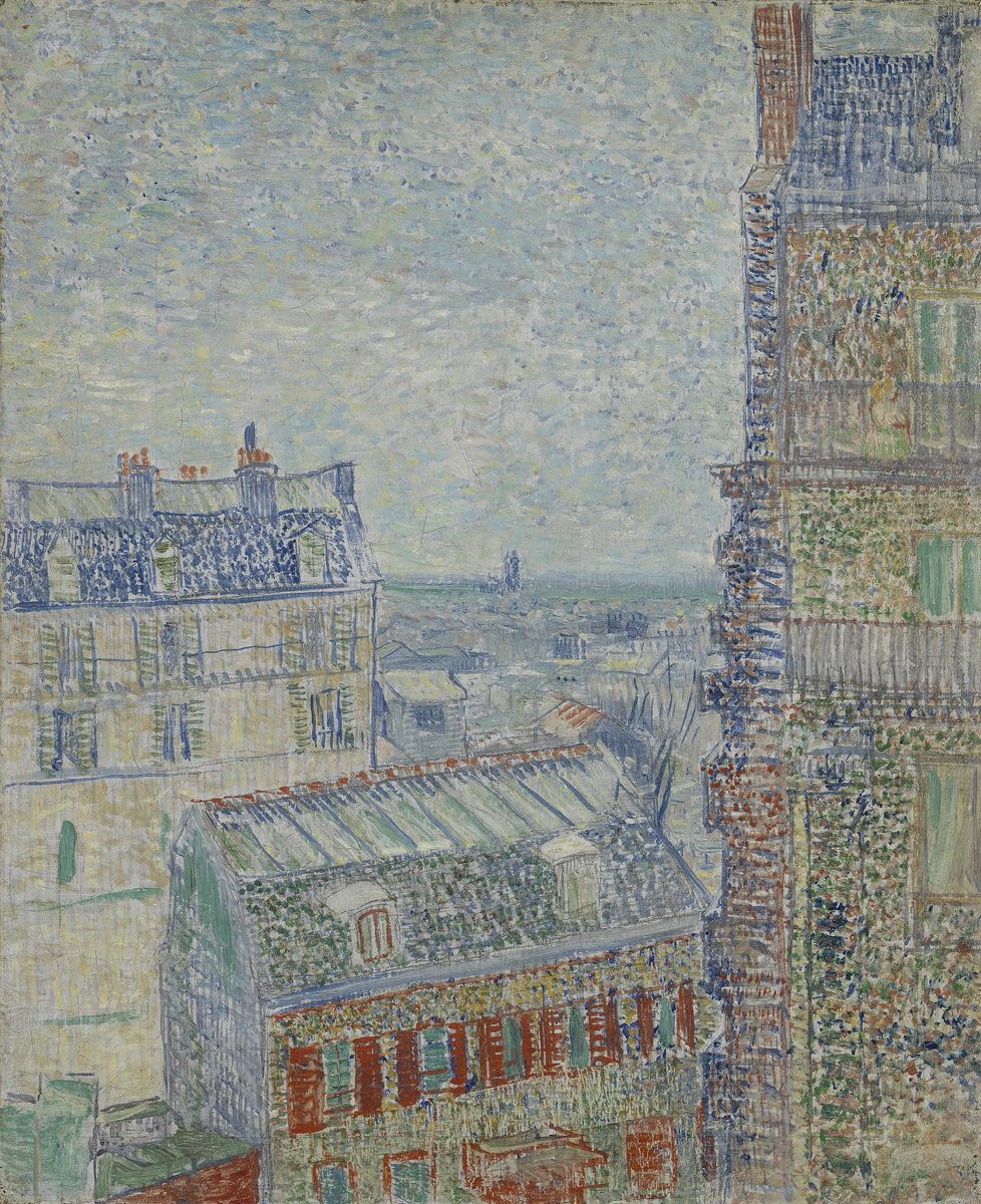 #VanGogh of the Day: View from Theo's Apartment, March-April 1887. Oil on canvas, 45.9 x 38.1 cm. Van Gogh Museum, Amsterdam. @vangoghmuseum