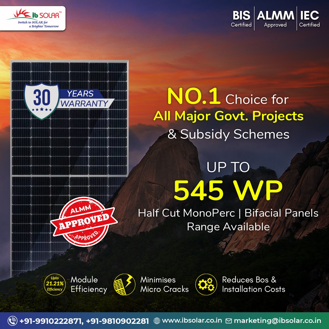 Unleash the power of sunlight with IB Solar's half-cut mono PERC bifacial panels! 🌞 Harnessing energy from both sides, these.

visit: ibsolar.co.in
or call us at +919910222871, 9810902281

 #IBSolar #SolarEnergy #BifacialSolar #RenewableFuture #CleanEnerg