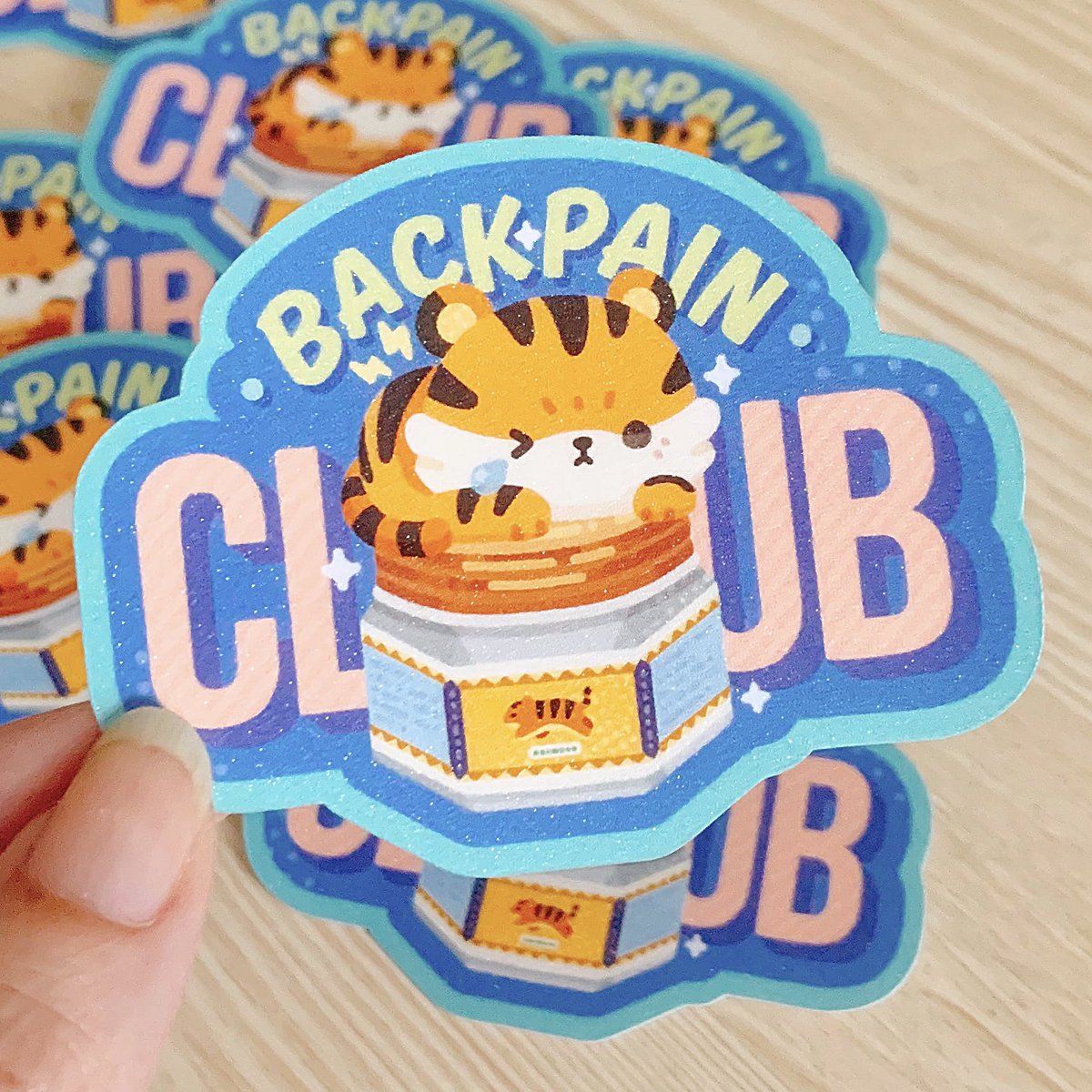 The backpain club member is growing 😌 Stickers available at #Comifuro18