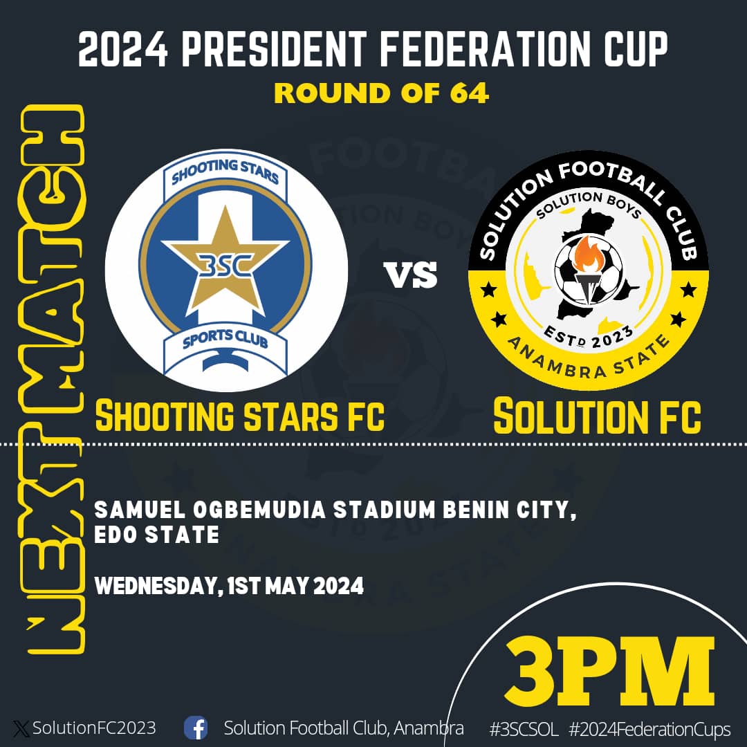 Match Day beckons!

Our quest for Cup glory kicks off. 

#3SCSOL
#2024NFFFederationsCup