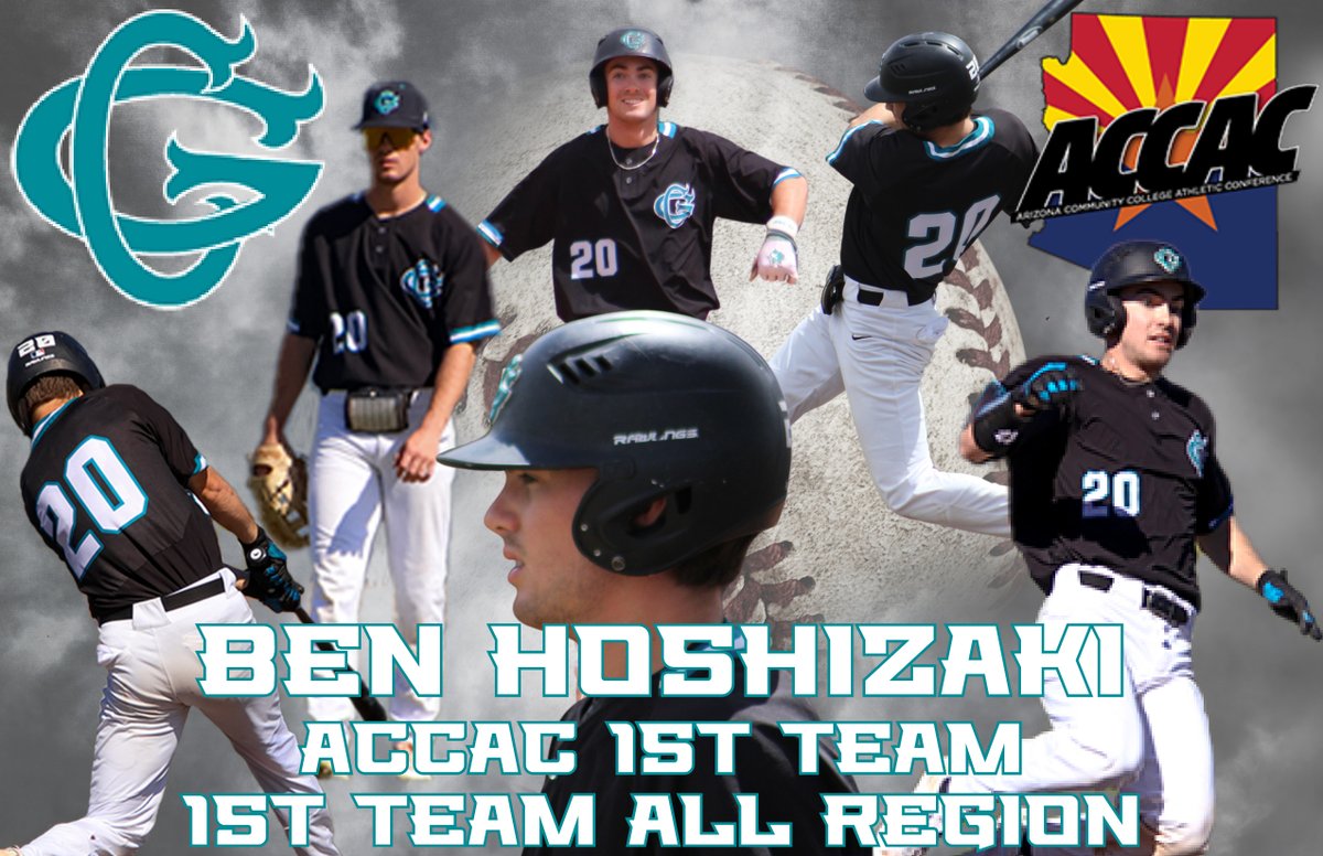 Ben Hoshizaki has been named 1st Team All ACCAC. @BenHoshizaki hit .356 and led the conference in Stolen Bases with 26 in conference play. He was also a defensive standout, fielding .990 on the season.