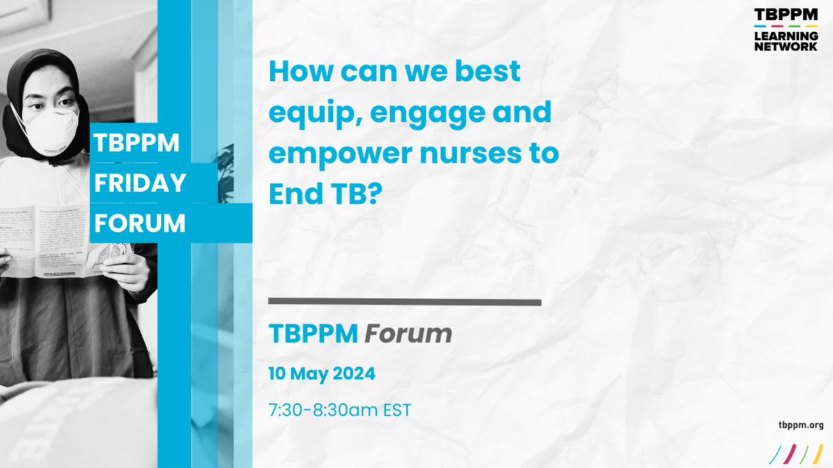 📢 Join us on May 10th at 07:30am EST for an engaging discussion on TB nursing's vital role in honor of #InternationalNursesDay! 🩺 Explore the challenges nurses face and the impact they make! Register now! 👉us02web.zoom.us/meeting/regist… 
#EndTB #TBPrevention 💉