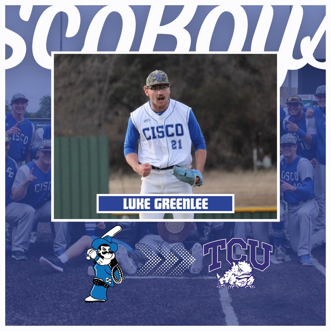 Cisco Baseball (@ciscobaseball1) on Twitter photo Congrats to Luke Greenlee on his commitment to <a href="/TCU_Baseball/">TCU Baseball</a> ‼️
#ScoBoys | <a href="/LukeGreenlee2/">Luke Greenlee</a> Congrats to Luke Greenlee on his commitment to <a href="/TCU_Baseball/">TCU Baseball</a> ‼️
#ScoBoys | <a href="/LukeGreenlee2/">Luke Greenlee</a>