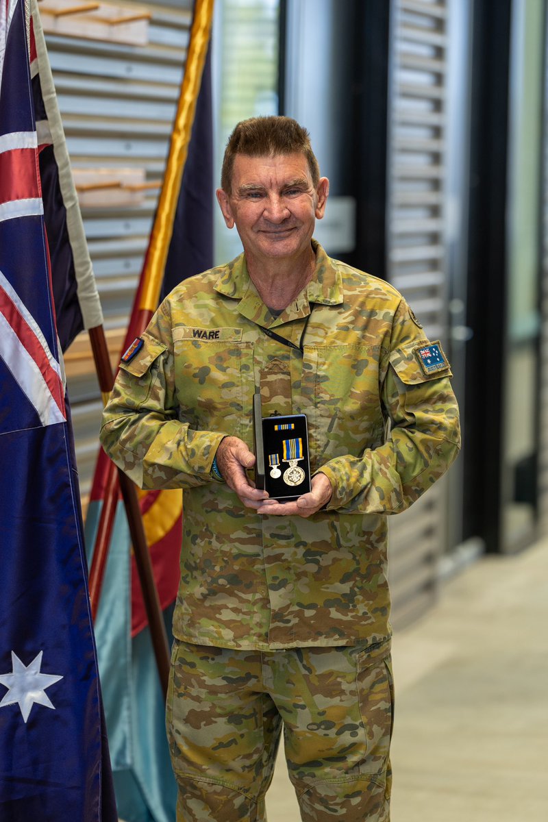Major Stephen Ware was yesterday awarded two Federation Stars, having served for 47 years. A picture of professionalism since 1977, Major Ware has shown immense skill, mentoring and fitness - some of which we were lucky enough to have seen at 7th Brigade. Thanks for your service.