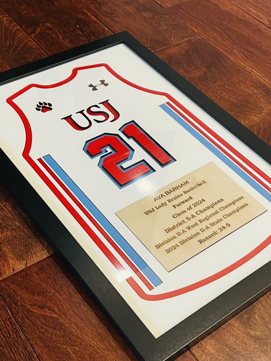 Wow! just a big thank you to the @aayers22 and the USJ Lady Bruins Basketball Team for reaching out to me to commemorate their accomplishments! 🏀🏆 #statechamps  #champions #championshipplaques  #awards #seniorplaques