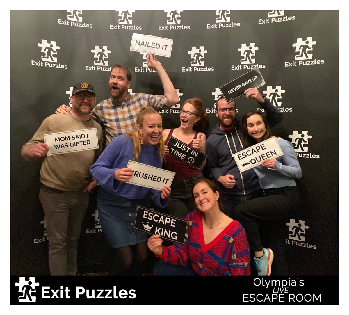 Escaped with 55 seconds remaining! 
Fantastic teamwork everyone! That was a close one 😜

ExitPuzzles.com - Olympia Escape Room 

#EscapeRoom #EscapeRooms #Olympia #WashingtonState