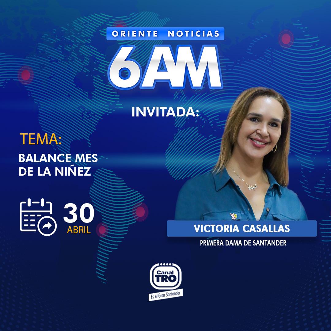 #EnMedios | La Primera Dama, Victoria Casallas, @TotoyaCasallas Casallas, entregará ante la opinión pública el balance del Mes de la Niñez en Oriente Noticas del Canal TRO l 

🗓 Martes, 30 de abril
🕕 6:30 am

¡No te lo pierdas!