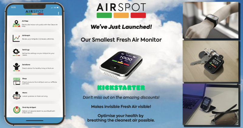 airspothealth's tweet photo. We've just launched our AirSpot Kickstarter campaign.
Please take a look and make sure you don't miss out on the fantastic discounts we have on offer.
#CleanAirForAll #VentilationMatters #CleanSharedAir #IndoorAirQuality #IAQ #CleanAirClassrooms #SafeSchools
