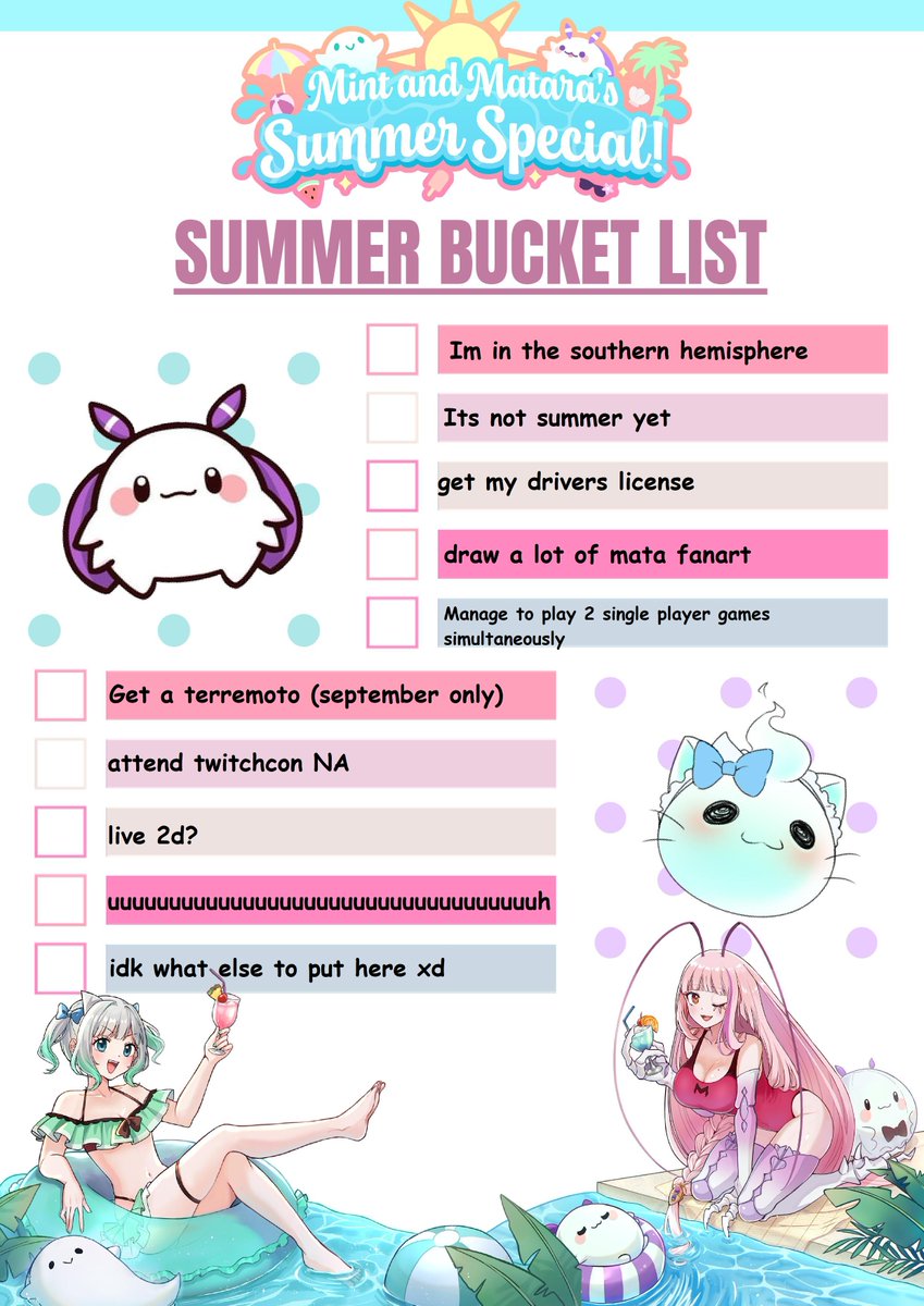 And my summer bucket list~ (despite the fact that we are leaving summer down here (? )

#MintaraMondays