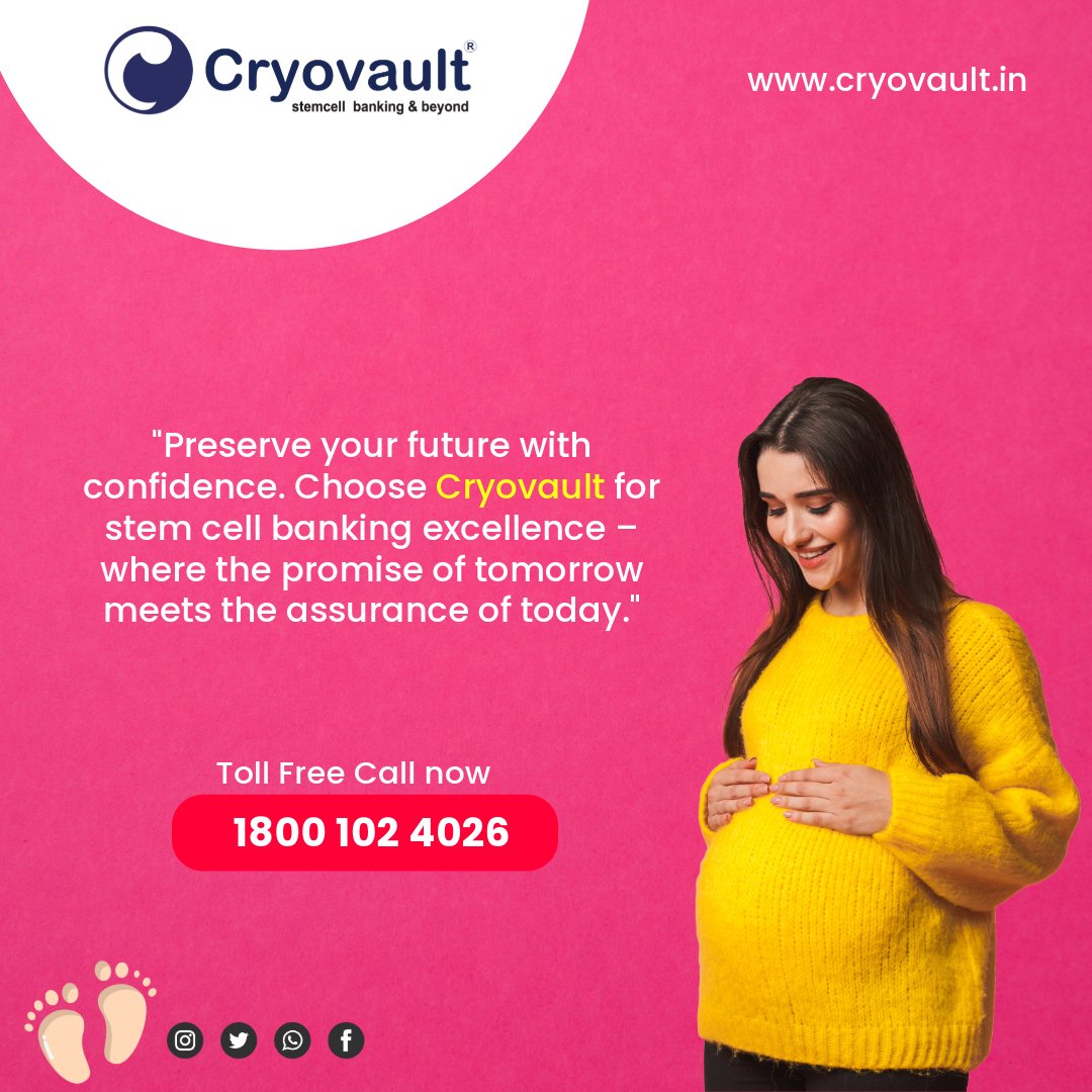 'Preserve your future with confidence. Choose Cryovault for stem cell banking excellence – where the promise of tomorrow meets the assurance of today.' Call Now:- 18001024026 Visit:- cryovault.in #cryovault #insurance #family #cordblood #stemcellbanking