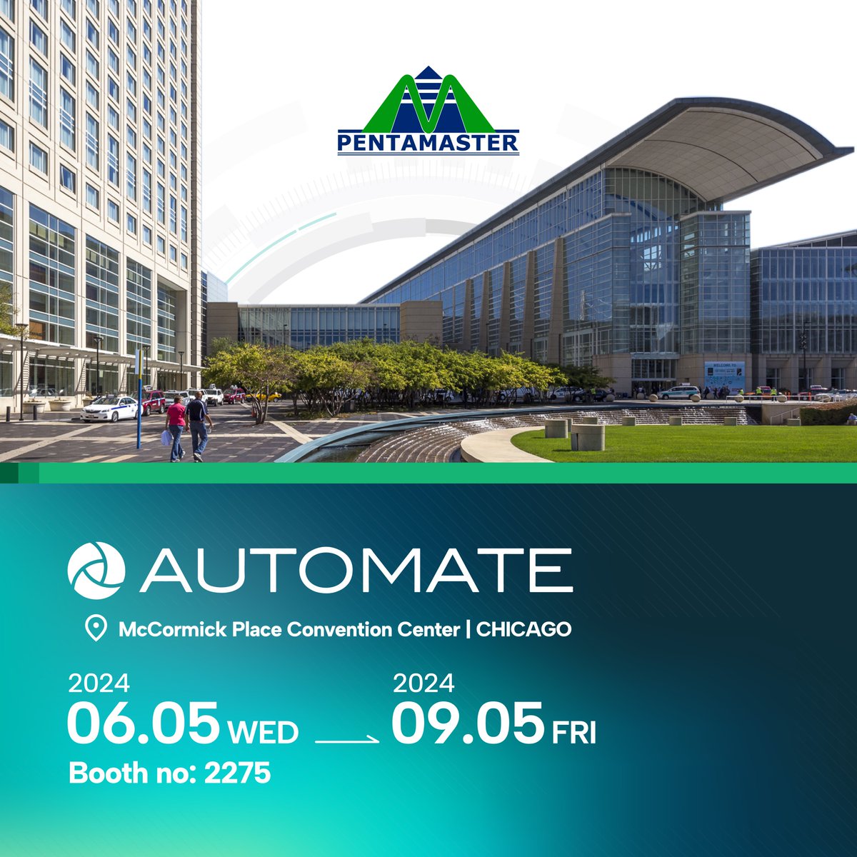 This May, join us in Automate 2024 to explore the advanced factory automation solutions designed to transform your manufacturing processes 🏭 

#Automate2024 #automationsolutions #manufacturing #technology #innovation #factoryautomation #industry #Pentamaster