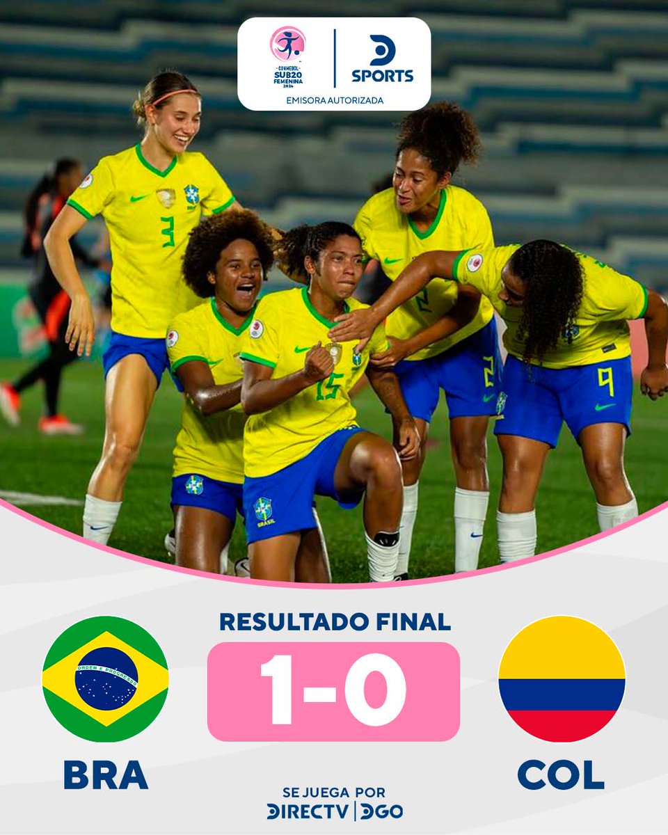 ¡GANÓ BRASIL! 🇧🇷 ▶ Con gol de Rebeca Costa, la Verdeamarela venció 1-0 a Colombia 🇨🇴 por el hexagonal del CONMEBOL #SudamericanoSub20FemeninoEnDSPORTS. ¡Lo viviste por DSPORTS y @DGO_Latam! 📺📱 📷 CBF