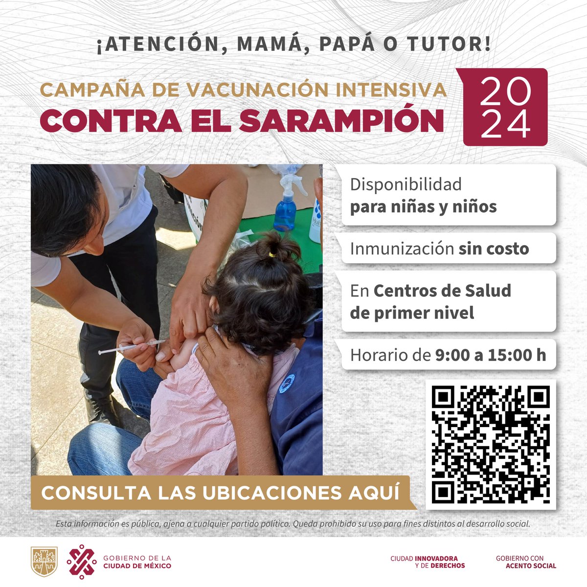 ¡Juntos contra el sarampión! 🛡️👧🏽👦🏽 En la Ciudad de México los más pequeños pueden obtener su inmunización contra sarampión y rubéola, acude a tu Centro de Salud más cercano y consulta qué vacuna les corresponde. No lo dejes para después, su salud es lo más importante. 💉…