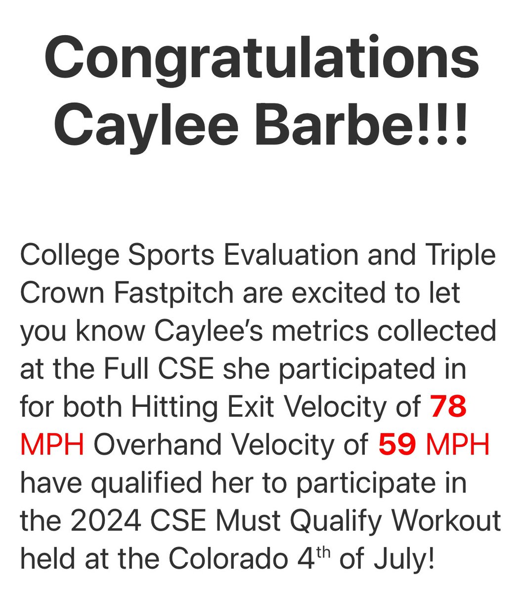 Thank you @CS_Eval & @triplecrownspts can’t wait for Colorado this summer !!! @09Unity @TCSoftball2024