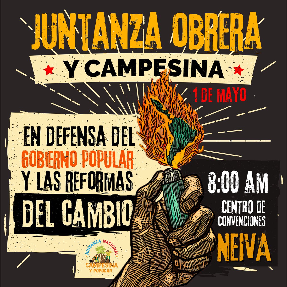 Nos vemos en las calles para conmemorar el día internacional de las y los trabajadores ✊🏽🔥 y para defender las reformas del Cambio #YoLeMarchoAlCambio ⚡️ #1demayo