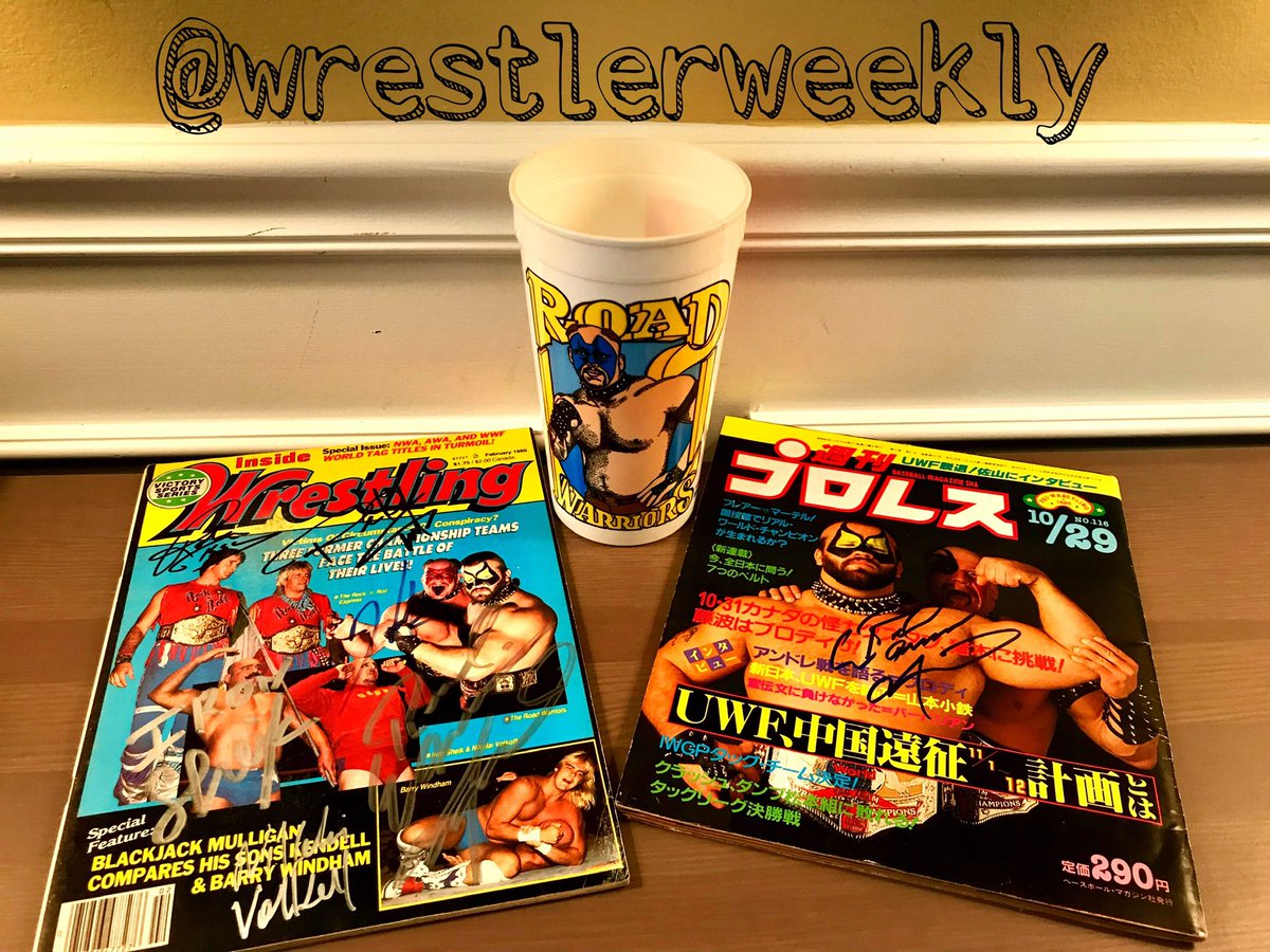 WRESTLER WEEKLY #wwMondayMagMemorabilia celebrates SIGNED MAGS of the #RoadWarriors! #SR