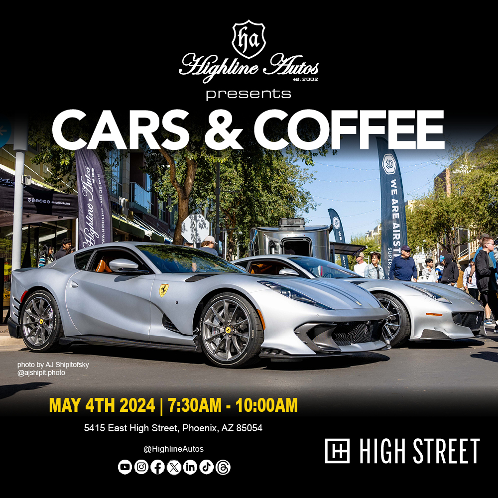 ARIZONA
Join us Saturday, May 4th for Highline Autos Cars & Coffee at High Street from 7:30 am to 10:00 am! 400+ Exotic, Classic, Luxury, & JDM vehicles and 1,000s more spectators. CLICK for details: highline-autos.com/event/highline…
-
#highlineautoscarsandcoffee #carsandcoffee #phoenix